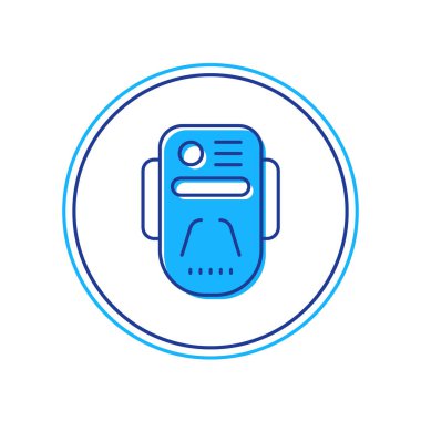 Yapay zeka robot simgesi beyaz arkaplanda izole edildi. Makine öğrenme, bulut hesaplama. Vektör