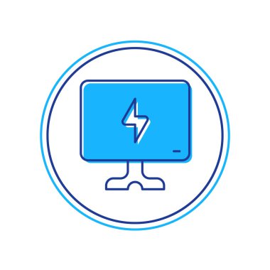 Akıllı TV simgesi beyaz arkaplanda izole edildi. Televizyon tabelası. Vektör