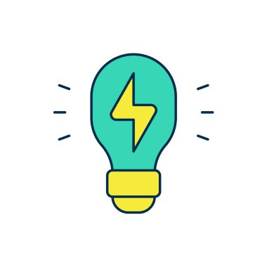 Beyaz arkaplanda izole edilmiş ana hatlı lamba fikri simgesi. Fikirler ilham, icat, etkili düşünme, bilgi ve eğitim kavramları. Vektör