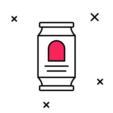 Doldurulmuş bira kutusu simgesi beyaz arkaplanda izole edildi. Vektör