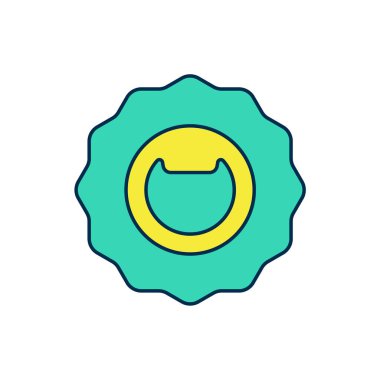 Doldurulmuş şişe açma simgesi beyaz arkaplanda izole edildi. Vektör