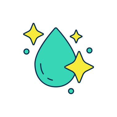 Doldurulmuş ana hatlı su bırakma simgesi beyaz arkaplanda izole edildi. Vektör