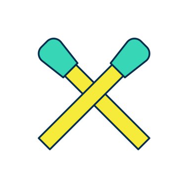 Beyaz arkaplanda izole edilmiş ateş ikonu ile ana hatları yakma kibriti. Ateşle maç. Kibrit işareti. Vektör