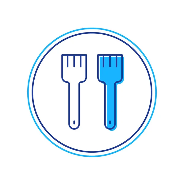 Filled Outline Fork Icon Isolated White Background Cutlery Symbol Vector — 图库矢量图片