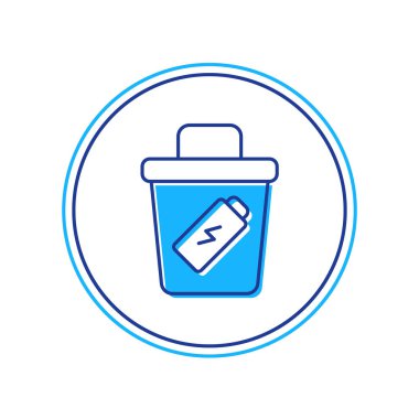 Doldurulmuş çöp kutusu simgesi beyaz arkaplanda izole edildi. Çöp kutusu tabelası. Sepet simgesini geri dönüştür. Ofis çöpü ikonu. Vektör