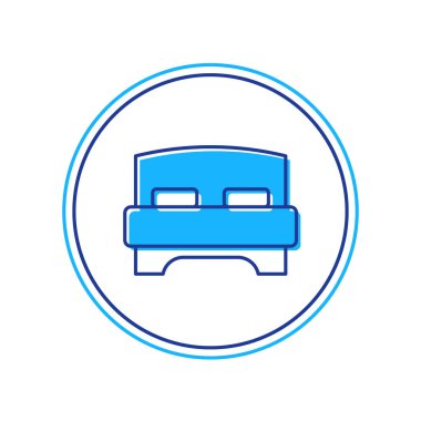 Beyaz arka planda izole edilmiş iki ya da bir kişi için büyük yatak. Vektör