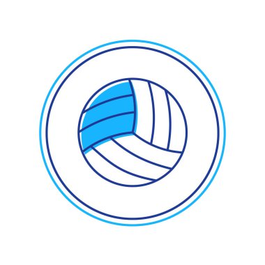 Doldurulmuş voleybol topu simgesi beyaz arkaplanda izole edildi. Spor malzemeleri. Vektör