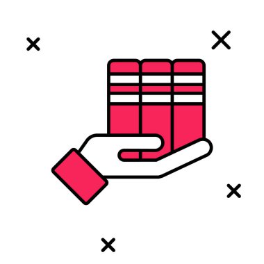 Doldurulmuş Kitap bağış simgesi beyaz arkaplanda izole edildi. Vektör