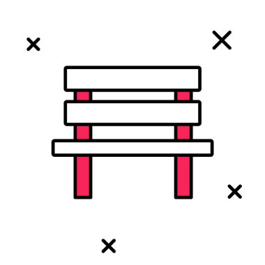 Doldurulmuş Bench simgesi beyaz arkaplanda izole edildi. Vektör