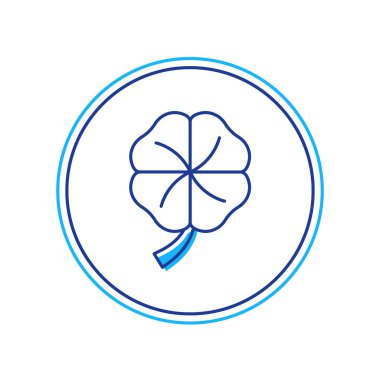 Dört yapraklı yonca simgesi beyaz arkaplanda izole edildi. Aziz Patrick gününüz kutlu olsun. Ulusal İrlanda bayramı. Vektör