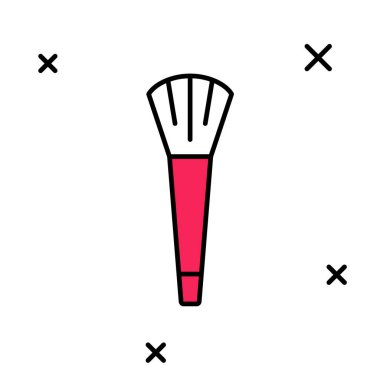 Doldurulmuş dış görünüş fırçası simgesi beyaz arkaplanda izole edildi. Vektör