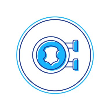 Beyaz arkaplanda izole edilmiş ana hatlı deri simgesi. Vektör