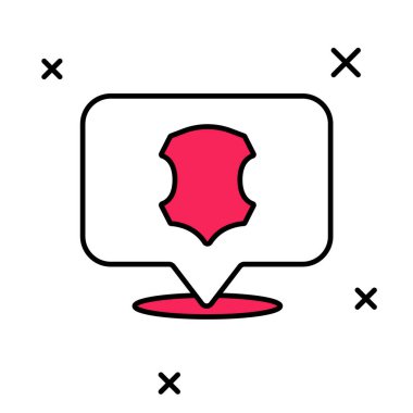 Beyaz arkaplanda izole edilmiş ana hatlı deri simgesi. Vektör