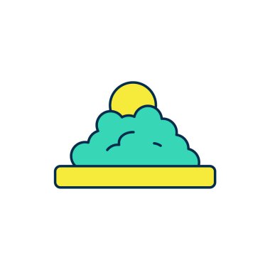 Beyaz arka planda izole edilmiş bir kase ikonunda Rice 'ın ana hatlarını doldurdum. Geleneksel Asya yemekleri. Vektör