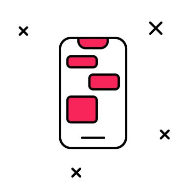 Doldurulmuş Mobil Mobil 24 saat destek simgesi beyaz arkaplanda izole edildi. Tüm gün müşteri destek merkezi. Tam zamanlı çağrı servisi. Vektör