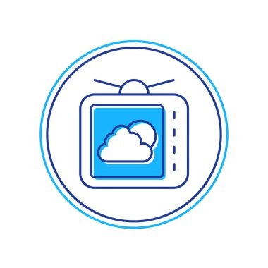 Doldurulmuş Hava Durumu tahmin simgesi beyaz arkaplanda izole edildi. Vektör