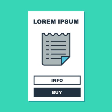 Doldurulmuş dilek listesi şablonu simgesi turkuaz arka planda izole edildi. Vektör