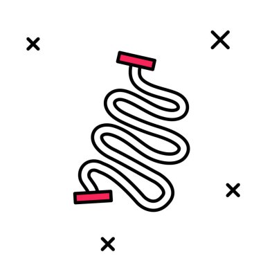 Doldurulmuş ana hat yarış pisti simgesi beyaz arkaplanda izole edildi. Vektör