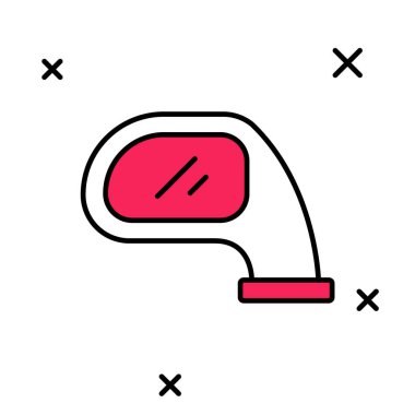 Beyaz arka planda izole edilmiş ana hatlı aynalı ikon. Vektör