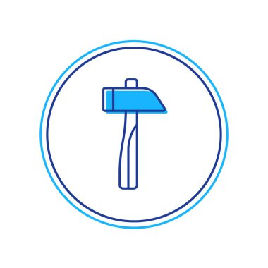 Doldurulmuş Çekiç simgesi beyaz arkaplanda izole edildi. Tamir için bir araç. Vektör