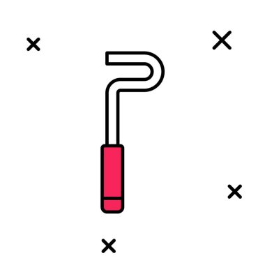 Beyaz arkaplanda izole edilmiş ana hatlı Ateş poker ikonu. Vektör