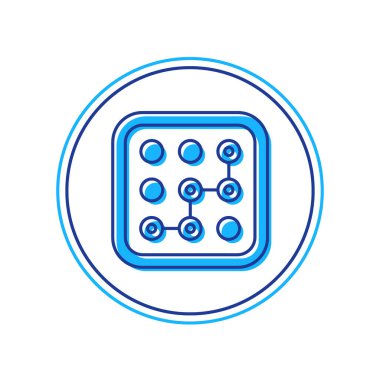 Ana hatları doldurulmuş Grafik şifre koruması ve beyaz arkaplanda izole edilmiş güvenlik erişim simgesi. Güvenlik, güvenlik, koruma, gizlilik kavramı. Vektör