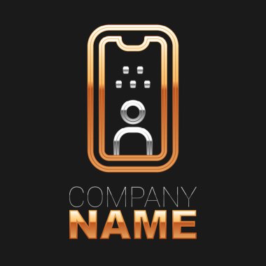 Line Taxi sürücü ehliyeti simgesi siyah arkaplanda izole edildi. Renkli taslak konsepti. Vektör