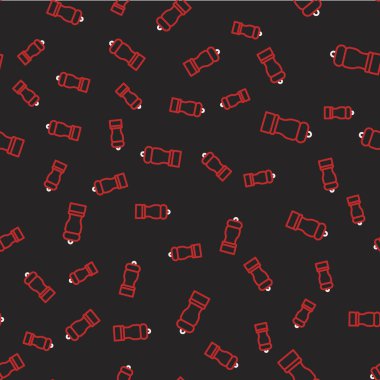 Çizgi Pepper simgesi siyah arkaplanda kusursuz desen izole etti. Yemek pişirme baharatları. Vektör