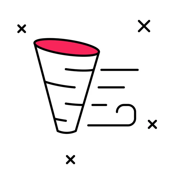 Contour Rempli Icône Tornade Isolé Sur Fond Blanc Vecteur — Image vectorielle