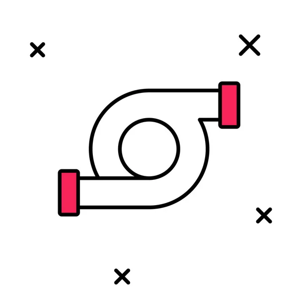 Riempito Contorno Automotive Icona Turbocompressore Isolato Sfondo Bianco Prestazioni Del — Vettoriale Stock