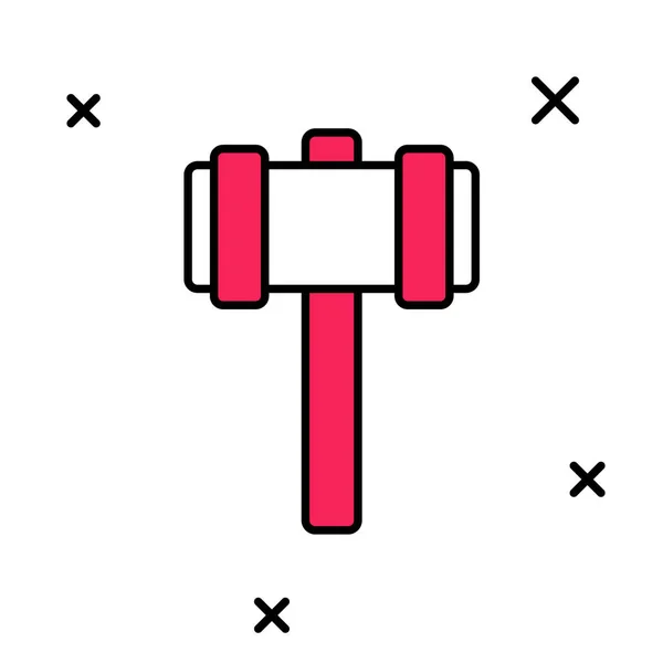 Kitöltött Vázlat Sledgehammer Ikon Elszigetelt Fehér Háttér Vektor — Stock Vector