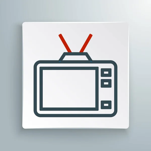 Ícone Retro Linha Isolado Fundo Branco Sinal Televisão Conceito Esboço —  Vetores de Stock