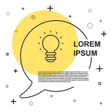 Siyah çizgi yaratıcı lamba fikri ikonu beyaz arkaplanda izole edildi. Fikirler ilham, icat, etkili düşünme, bilgi ve eğitim kavramları. Rastgele dinamik şekiller. Vektör