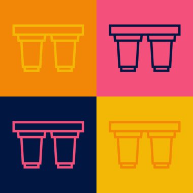 Pop Art Line Su filtresi kartuş simgesi renk arkaplanında izole. Vektör