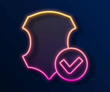 Parlayan neon çizgisi simgesi siyah arkaplanda izole edildi. Vektör