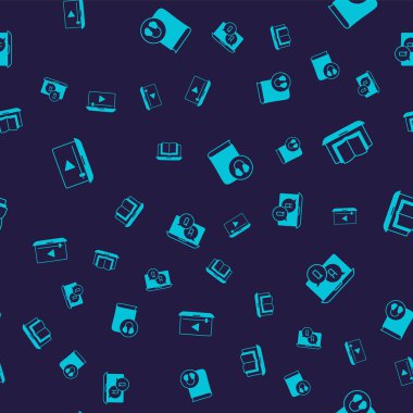 Çevrimiçi oyun videosunu, sınıfı, ses kitabını ve Soruyu ve Yanıtı kusursuz desen üzerine ayarla. Vektör