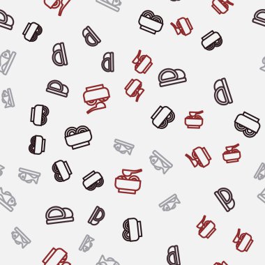 Asya eriştelerini kaseye koy, suşi, tabakta balık ve erişte çorbasını kusursuz bir şekilde servis et. Vektör