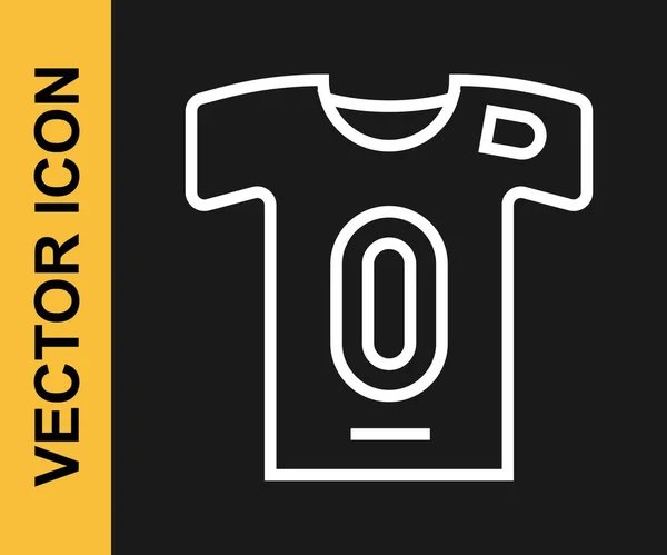 Ligne Blanche Maillot Football Icône Shirt Isolé Sur Fond Noir — Image vectorielle