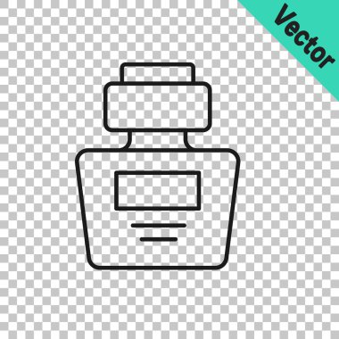 Şeffaf arkaplanda siyah çizgi parfüm simgesi izole edildi. Vektör