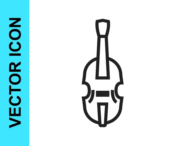 Ligne Noire Icône Violon Isolé Sur Fond Blanc Instrument Musique — Image vectorielle