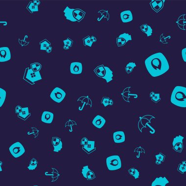 House 'u kalkan, yangın alevi, hayat sigortası ve Şemsiye ile donatın. Vektör