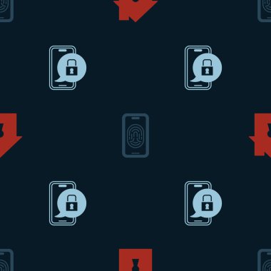 House 'u koruma altına alın, parmak izi tarayıcılı gezici ve kusursuz desenli asma kilit takın. Vektör