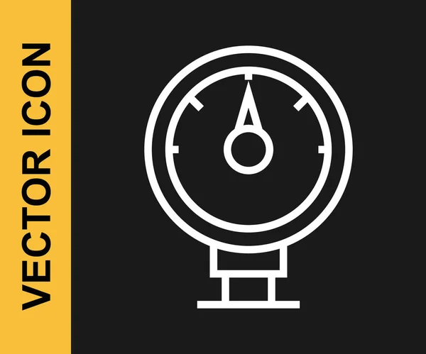 Черном Фоне Выделен Значок Индикатора Газового Двигателя Пустой Топливный Счетчик — стоковый вектор