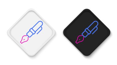 Line Fountain kalem ucu simgesi beyaz arkaplanda izole edildi. Kalem aleti işareti. Renkli taslak konsepti. Vektör