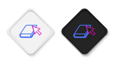 Çevrimiçi Kitap simgesi beyaz arkaplanda izole edildi. İnternet eğitimi konsepti, e-öğrenme kaynakları, uzak online kurslar. Renkli taslak konsepti. Vektör