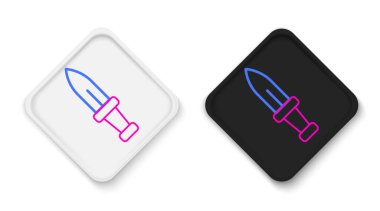 Hançer çizgi simgesi beyaz arkaplanda izole edildi. Bıçak ikonu. Keskin bıçaklı kılıç. Renkli taslak konsepti. Vektör