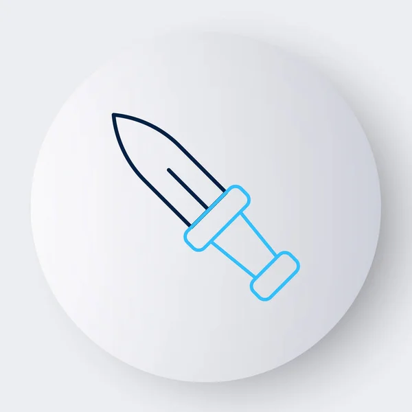 Line Dolch Symbol Isoliert Auf Weißem Hintergrund Messerikone Schwert Mit — Stockvektor