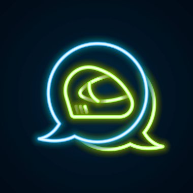 Parlayan neon çizgisi yarış başlığı simgesi siyah arkaplanda izole edildi. Olağanüstü bir spor. Spor malzemeleri. Renkli taslak konsepti. Vektör