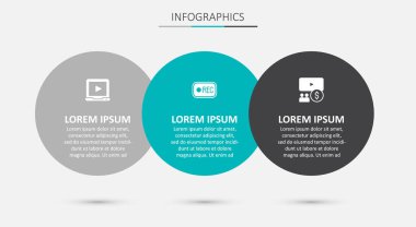 Kayıt düğmesini, çevrimiçi oyun videosunu ve sinema salonunu ekran ile ayarla. Ticari bilgi şablonu. Vektör