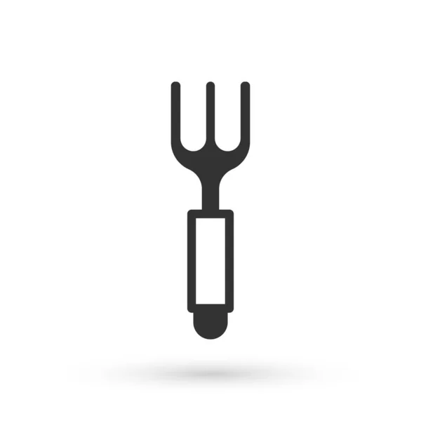 灰色叉子图标隔离在白色背景上 餐具的象征 — 图库矢量图片